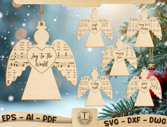 Download Christmas Song Sheet Angel Laser Cut Svg - Svg Collection