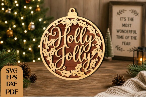 Download Holly Jolly Christmas Laser Cut SVG - Holly Collection
