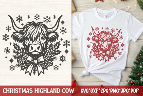 Download Christmas Highland Cow SVG Design - Svg Collection
