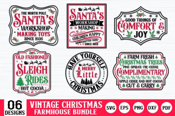 Download Vintage Farmhouse Christmas SVG Bundle - Svg Collection