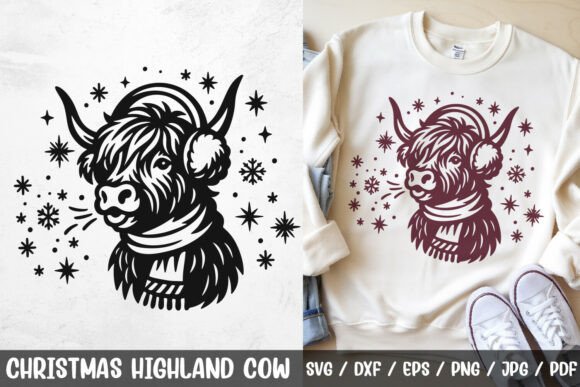 Download Christmas Highland Cow SVG Cut File - Svg Collection