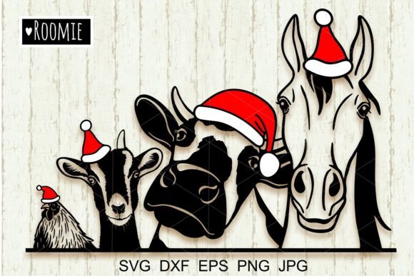Download Christmas Farm Animals Svg, Cow Pig Goat - Svg Collection