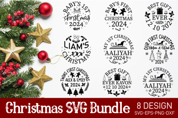 Download Christmas Round SVG Design Bundle - Svg Collection