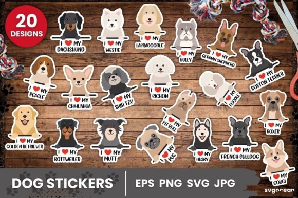 Download Dog Stickers SVG Bundle | Printable - Svg Collection