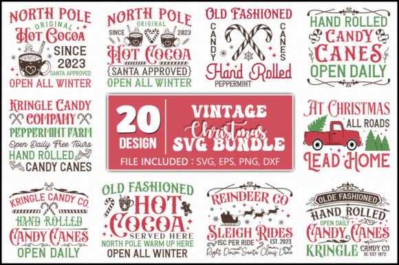 Download Vintage Christmas Sign SVG Bundle - Svg Collection