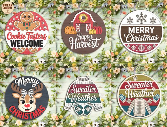 Download Christmas Door Hanger SVG Bundle - Svg Collection