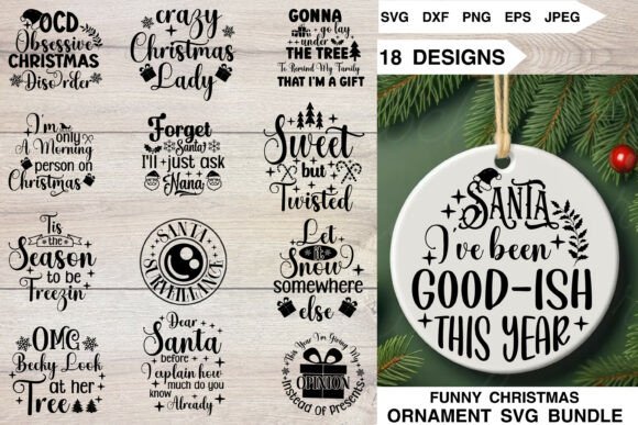 Download Funny Christmas Ornament SVG Bundle - Svg Collection