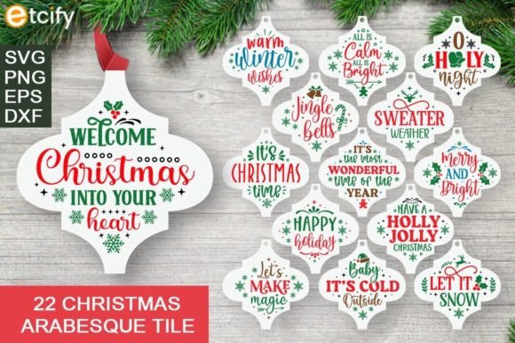 Download Christmas Arabesque Tile SVG Bundle - Svg Collection