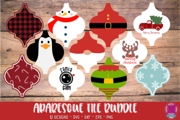 Download Christmas Arabesque Tile Svg Bundle - Svg Collection