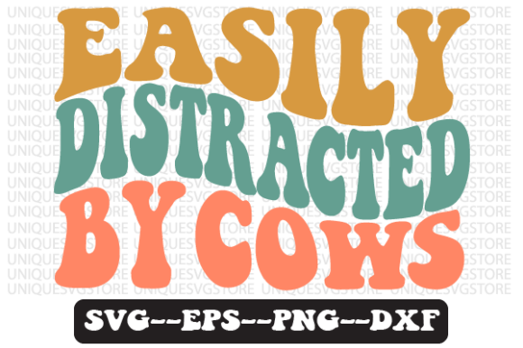 Download Easily Distracted by Cows Wavy Svg File - Svg Collection