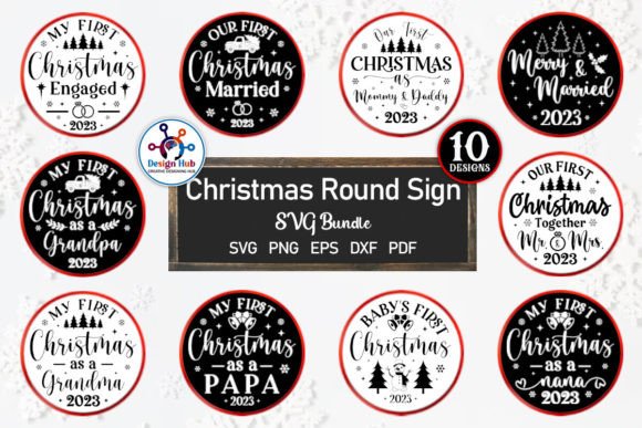 Download Christmas Round Sign SVG Bundle - Premium Resources