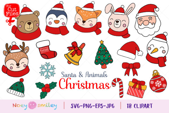 Download Santa Claus &amp; Animals Clipart, SVG Xmas - Svg Collection