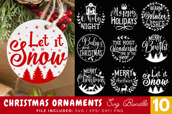Download Christmas Round Ornaments SVG Bundle - Svg Collection