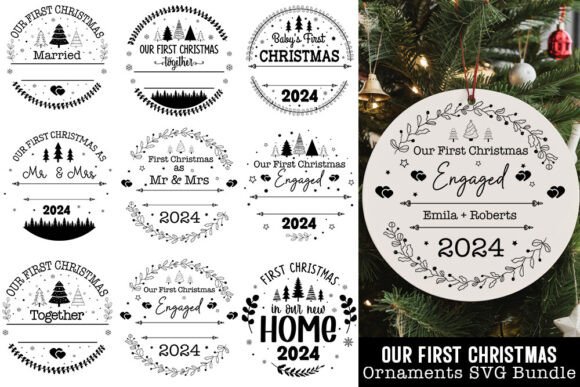 Download First Christmas Round Ornaments SVG Bund - Svg Collection