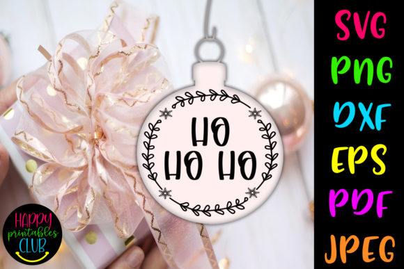 Download Christmas Round Ornaments SVG- HO HO HO - Svg Collection