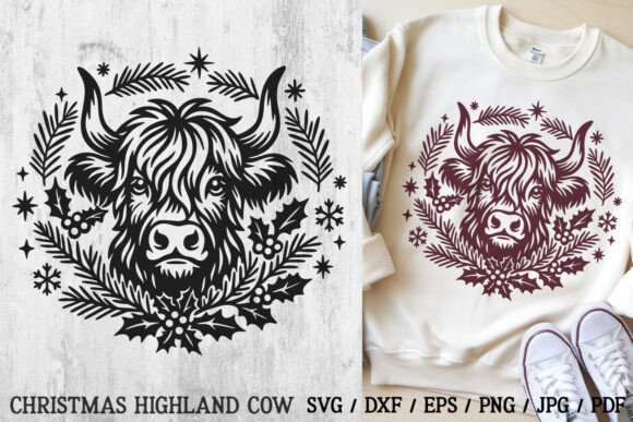 Download Christmas Highland Cow SVG Cut File - Svg Collection