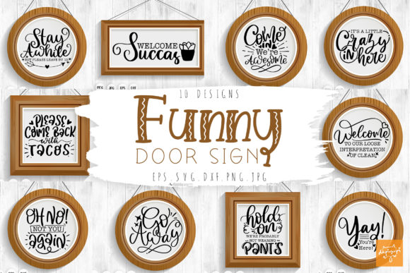 Download Funny Door Sign SVG Bundle Farmhouse SVG - Svg Collection