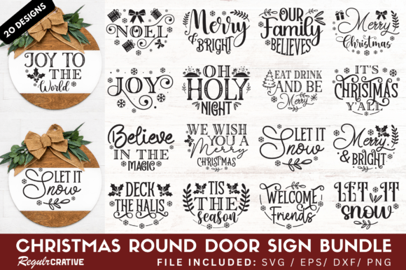 Download Christmas Door Hanger SVG Bundle - Svg Collection