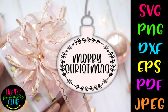 Download Christmas Round Ornaments SVG- Merry - Svg Collection