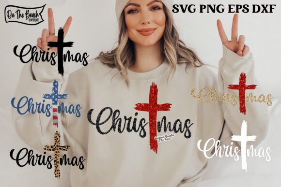 Download Christmas Cross SVG with 6 PNGS As Shown - Svg Collection