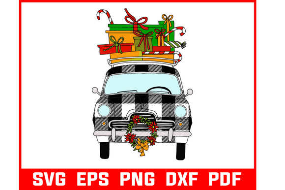 Download London Cab with Christmas Gift Svg - Svg Collection