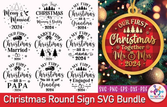 Download Christmas Round Sign SVG Bundle - Svg Collection