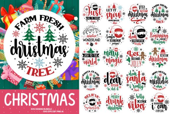 Download Christmas Round Sign Svg Bundle - Svg Collection