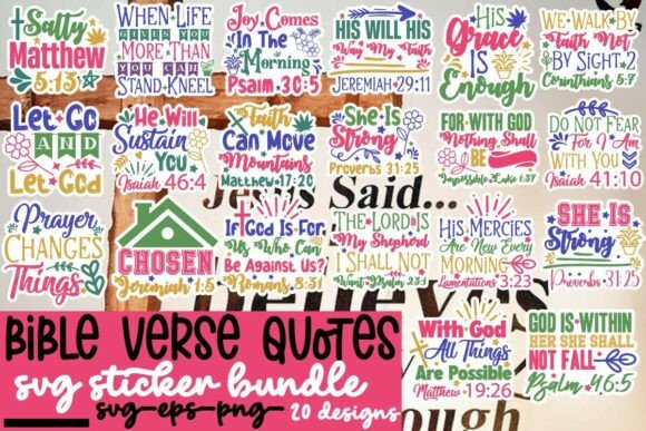 Download Bible Verse Stickers SVG Bundle - Svg Collection