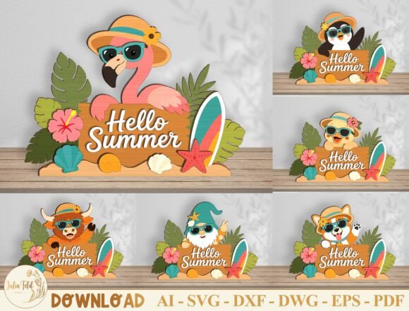 Download Hello Summer Laser Cut File SVG Bundle - Svg Collection