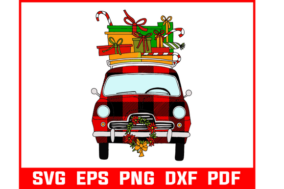 Download London Cab with Christmas Gift Svg - Svg Collection