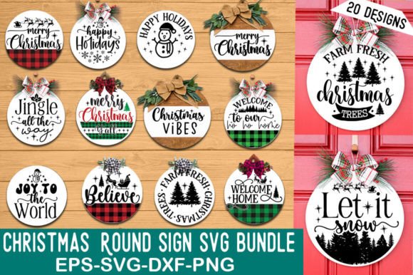 Download Christmas Round Sign SVG Bundle - Svg Collection
