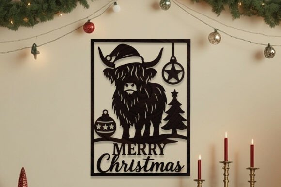 Download Laser Cut Christmas Highland Cow SVG - Svg Collection
