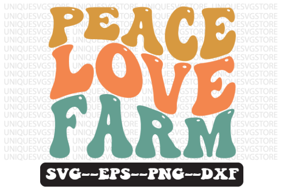 Download Peace Love Farm Retro Wavy Svg Design - Svg Collection