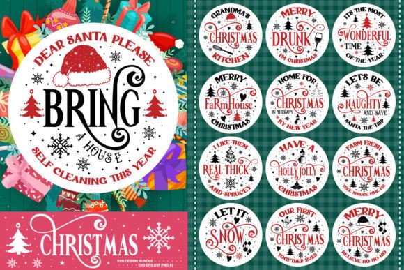 Download Christmas Round Sign Svg Bundle - Premium Resources