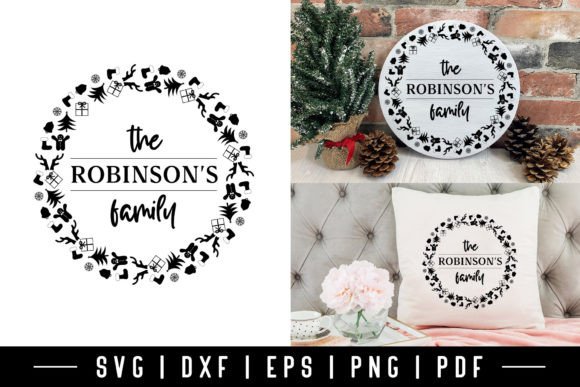 Download Christmas Family Wreath SVG Design - Svg Collection