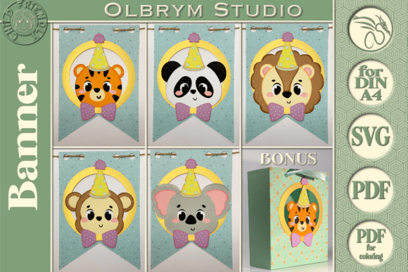 Download Animals Kids Birthday Party Banner SVG - Svg Collection