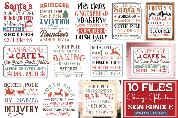 Download Vintage Christmas Sign SVG Bundle - Svg Collection