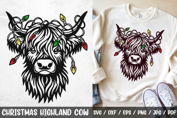 Download Christmas Highland Cow SVG Cut File - Svg Collection