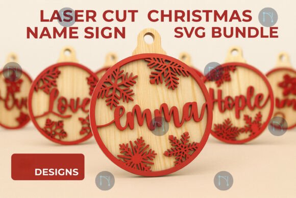 Download Laser Cut Christmas Name Sign SVG Bundle - Svg Collection