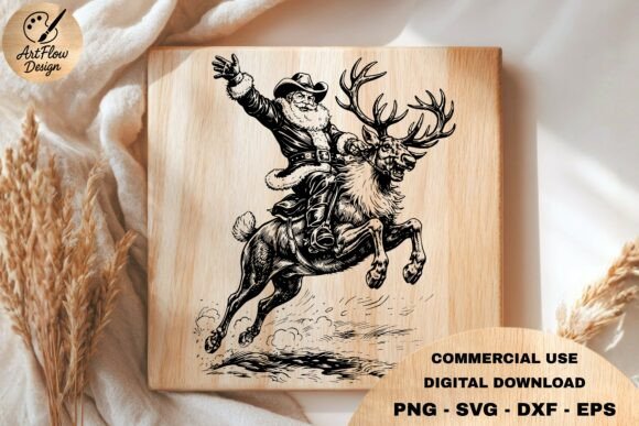 Download Santa Riding Reindeer SVG - Svg Collection