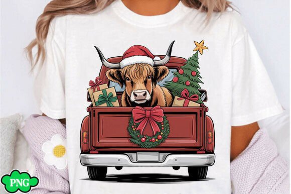 Download Christmas Highland Cow PNG SVG, Festive - Svg Collection