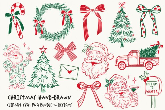 Download Christmas Svg Line Art Png Bundle - Svg Collection