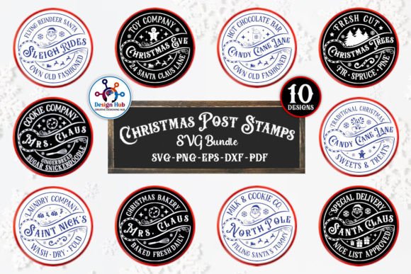 Download Stamp Christmas Round Sign SVG Bundle - Premium Resources
