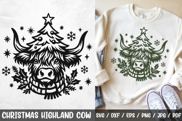 Download Christmas Highland Cow SVG Cut File - Svg Collection
