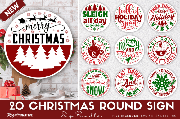 Download Christmas Round Sign Svg Bundle - Premium Bundle