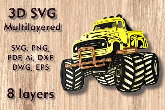 Download Monster Truck 3D SVG Multilayer Cut File - Svg Collection