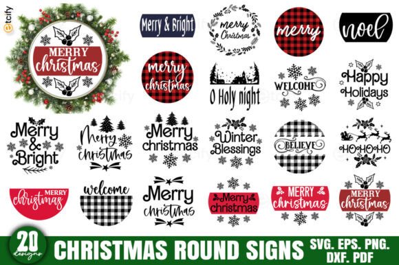 Download Christmas Round Sign Svg Bundle - Svg Collection