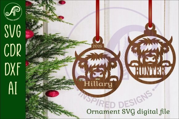 Download Highland Cow Christmas Ornament SVG - Svg Collection