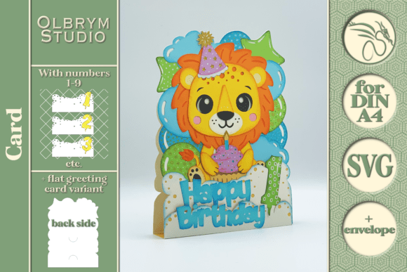 Download Baby Lion Birthday Card Kawaii SVG - Svg Collection