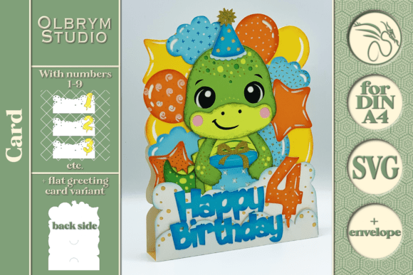 Download Dino Birthday Card , Kawaii Dinosaur SVG - Svg Collection